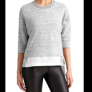 Derek Lam 10 Crosby x Athleta Gray Layered Sweatshirt Top Size XS